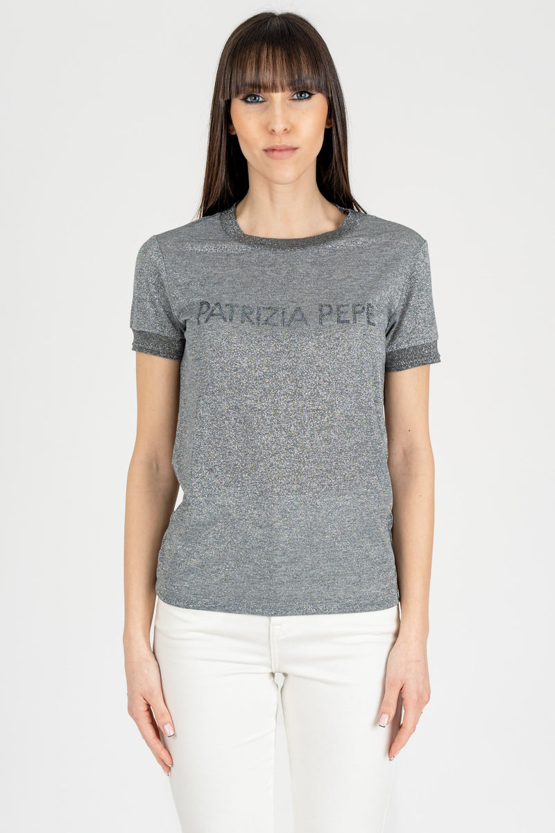 T-Shirt in Maglia Urban Gray Lurex