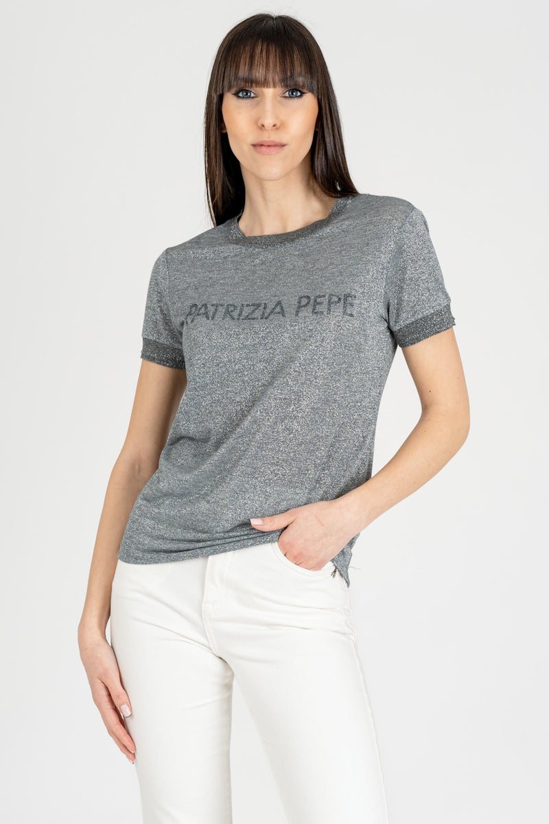 T-Shirt in Maglia Urban Gray Lurex