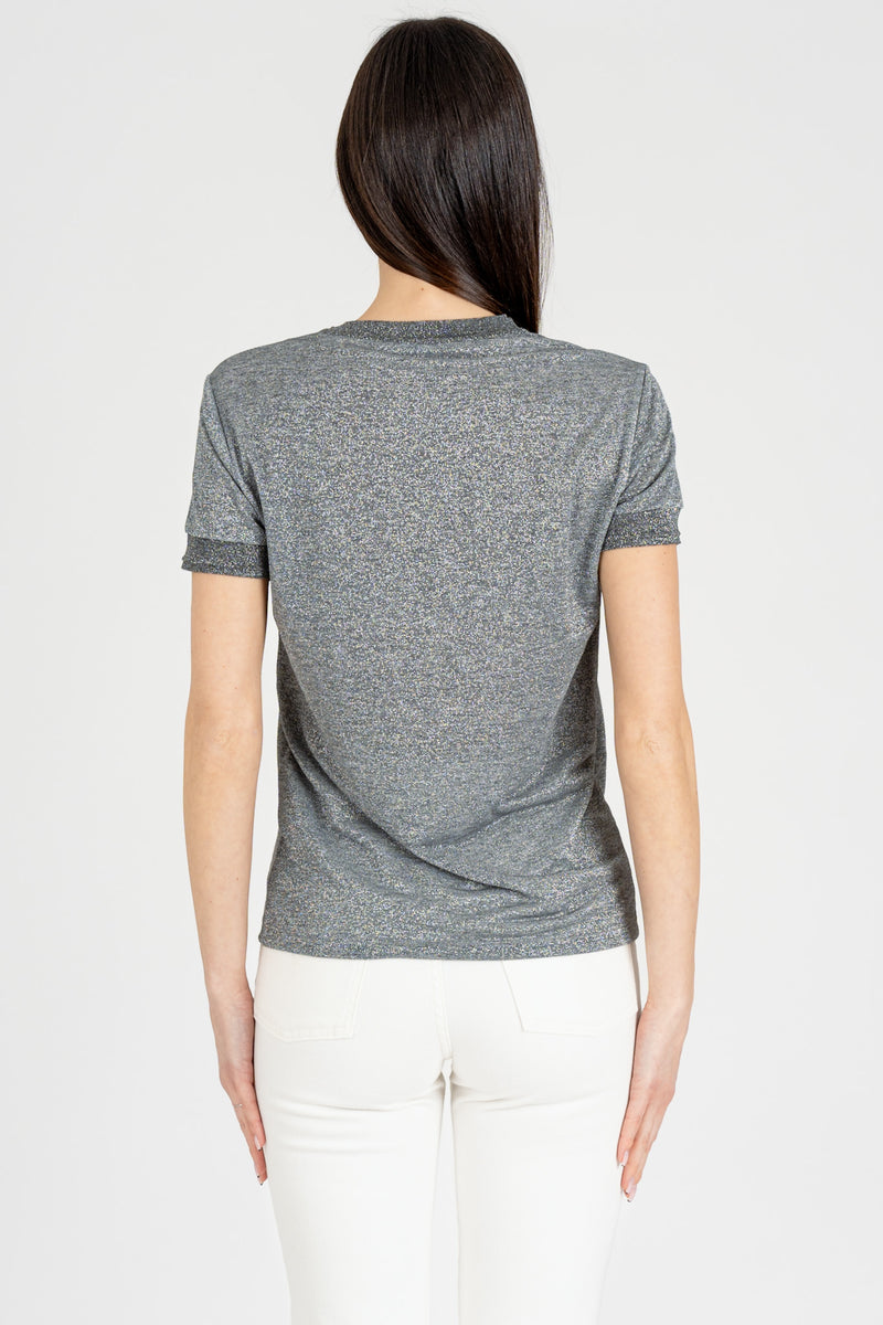 T-Shirt in Maglia Urban Gray Lurex