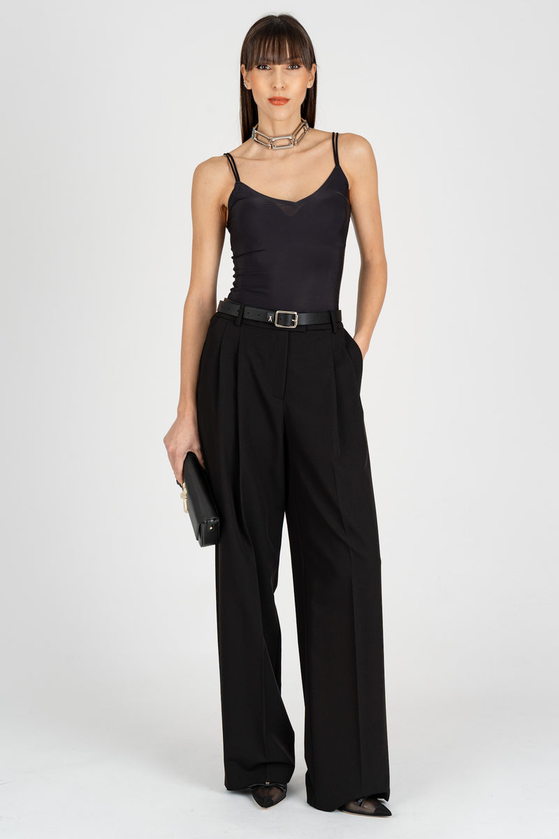 Top in Microfibra Nero