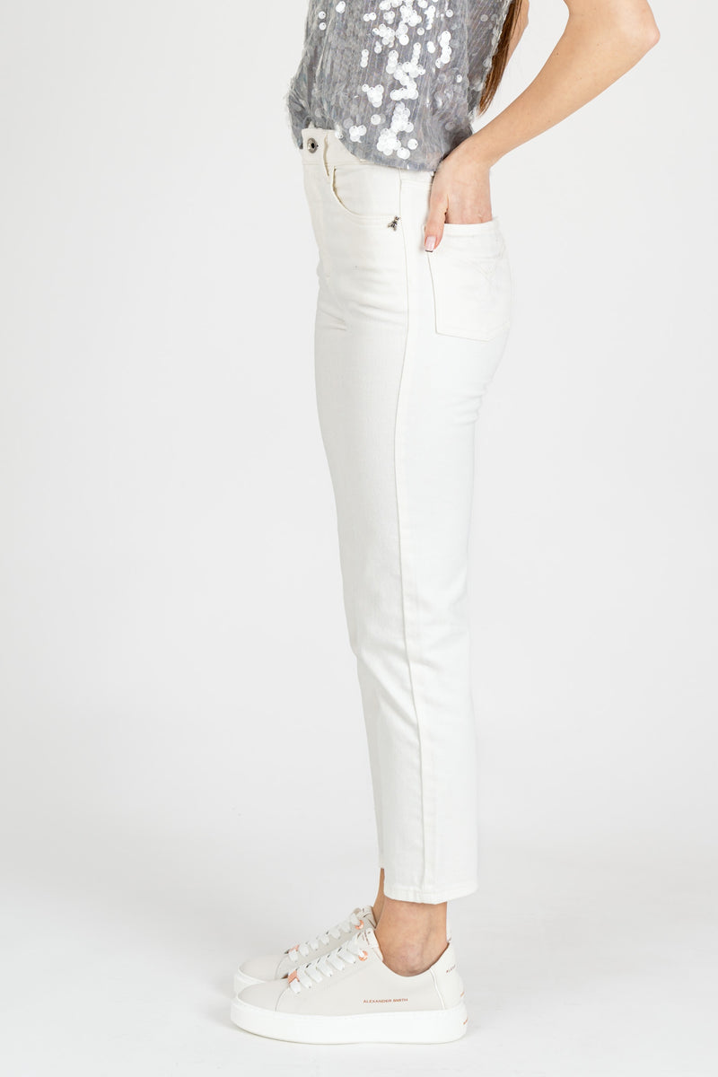 Pantalone Denim Skinny Bianco