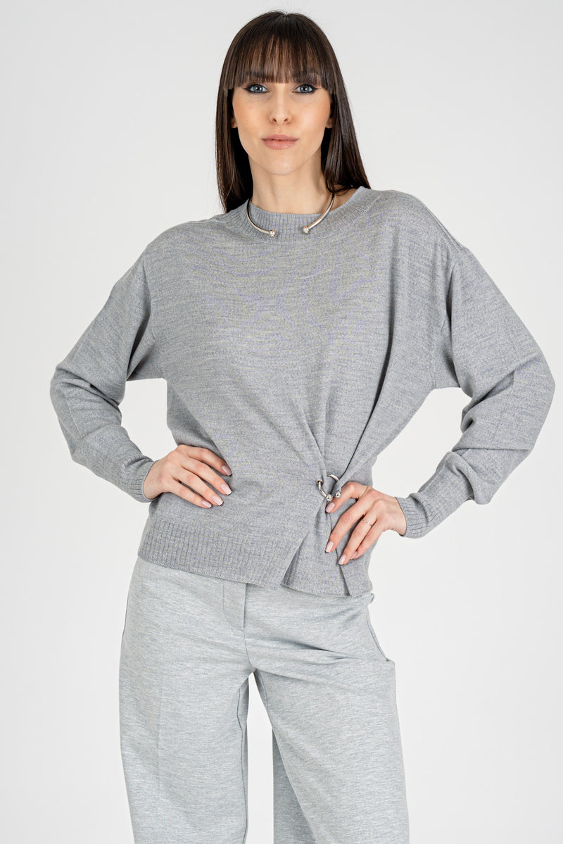 Maglia Pullover Septun Grigio Melange