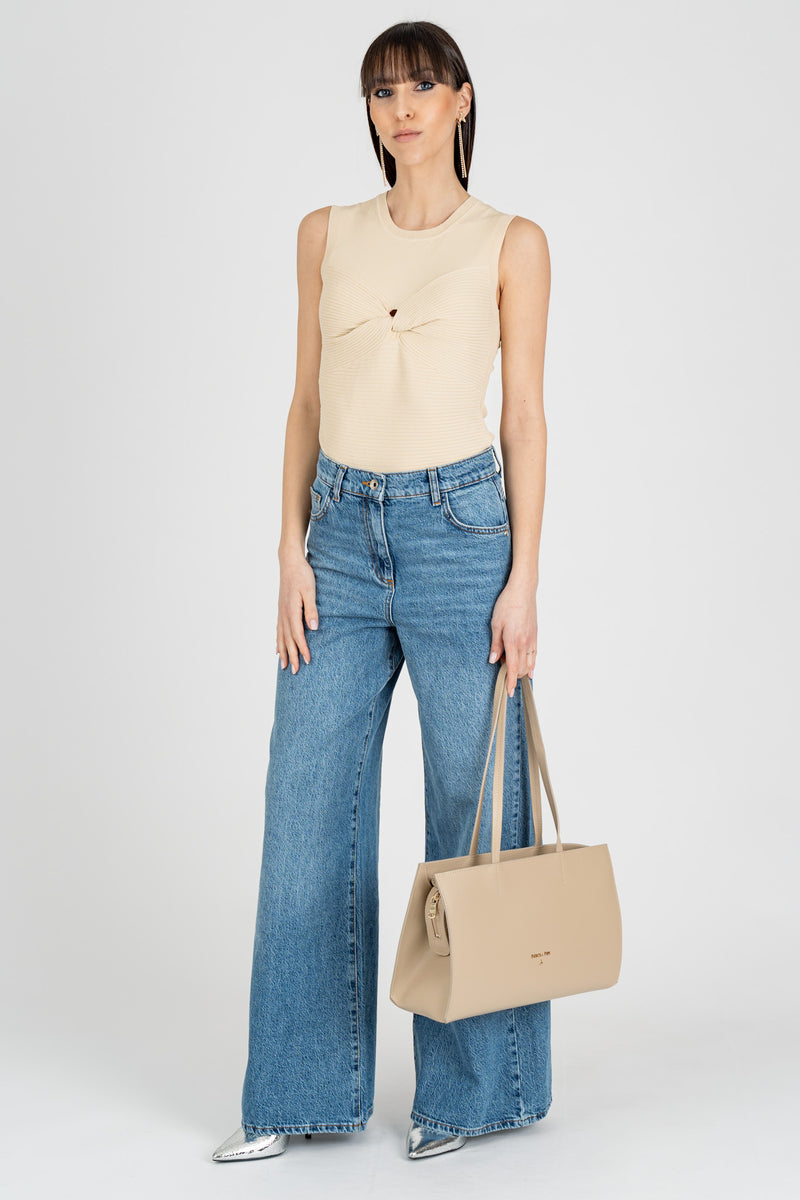 Jeans denim a Palazzo Blue Wash