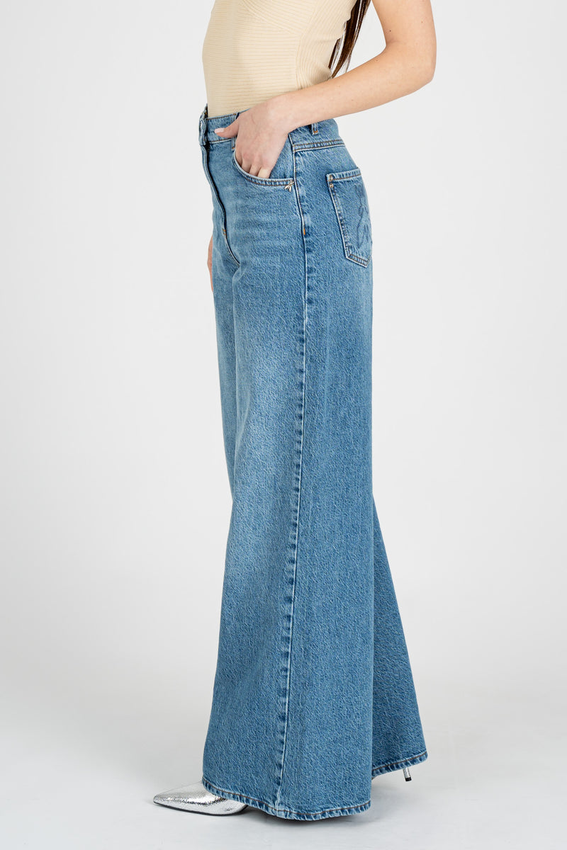 Jeans denim a Palazzo Blue Wash