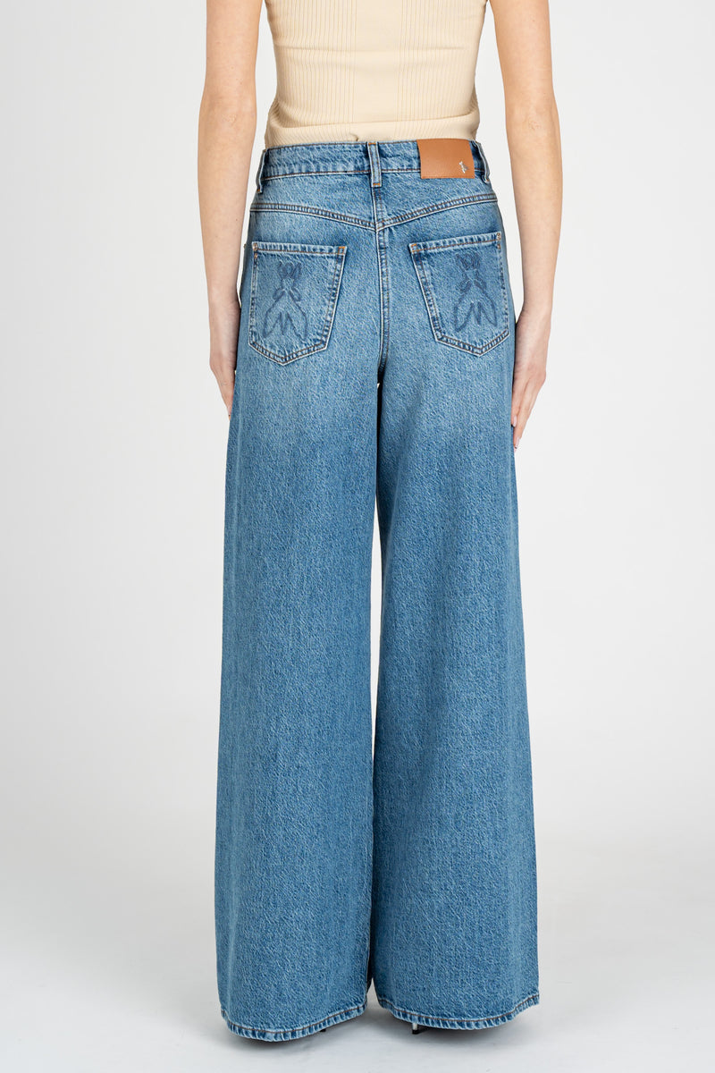 Jeans denim a Palazzo Blue Wash