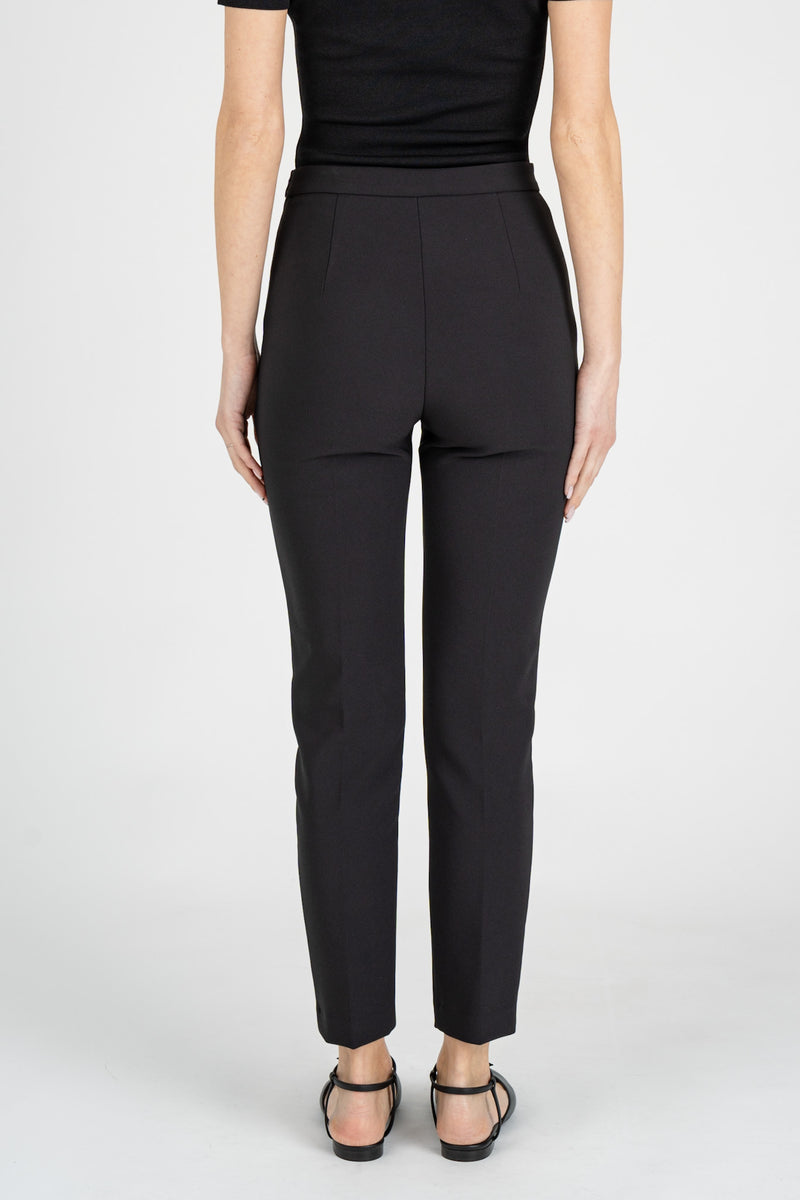 Pantalone Slim in Crepe Nero