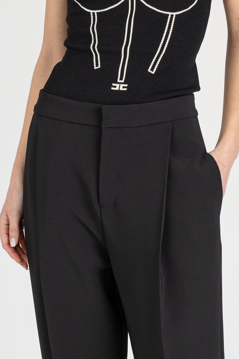 Pantalone con Pinces Nero