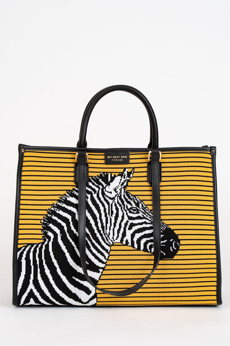 Borsa Shopper Zebra Yellow Brack