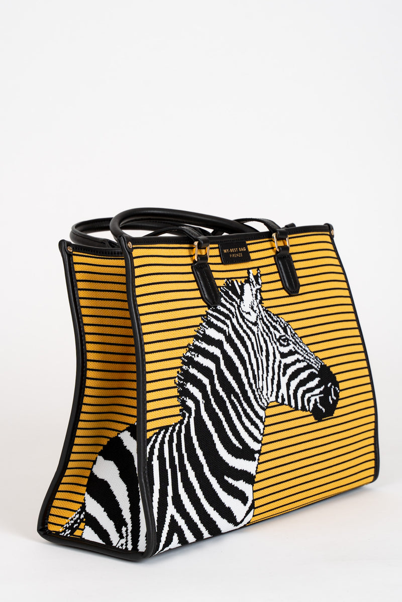 Borsa Shopper Zebra Yellow Brack