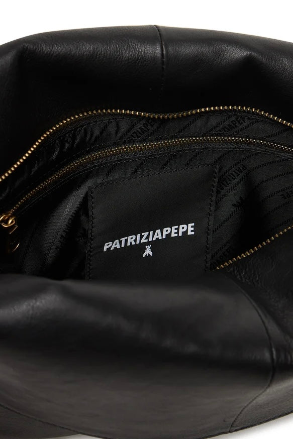Borsa con Doppia Patta Nero