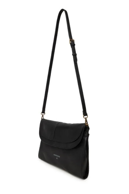 Borsa con Doppia Patta Nero