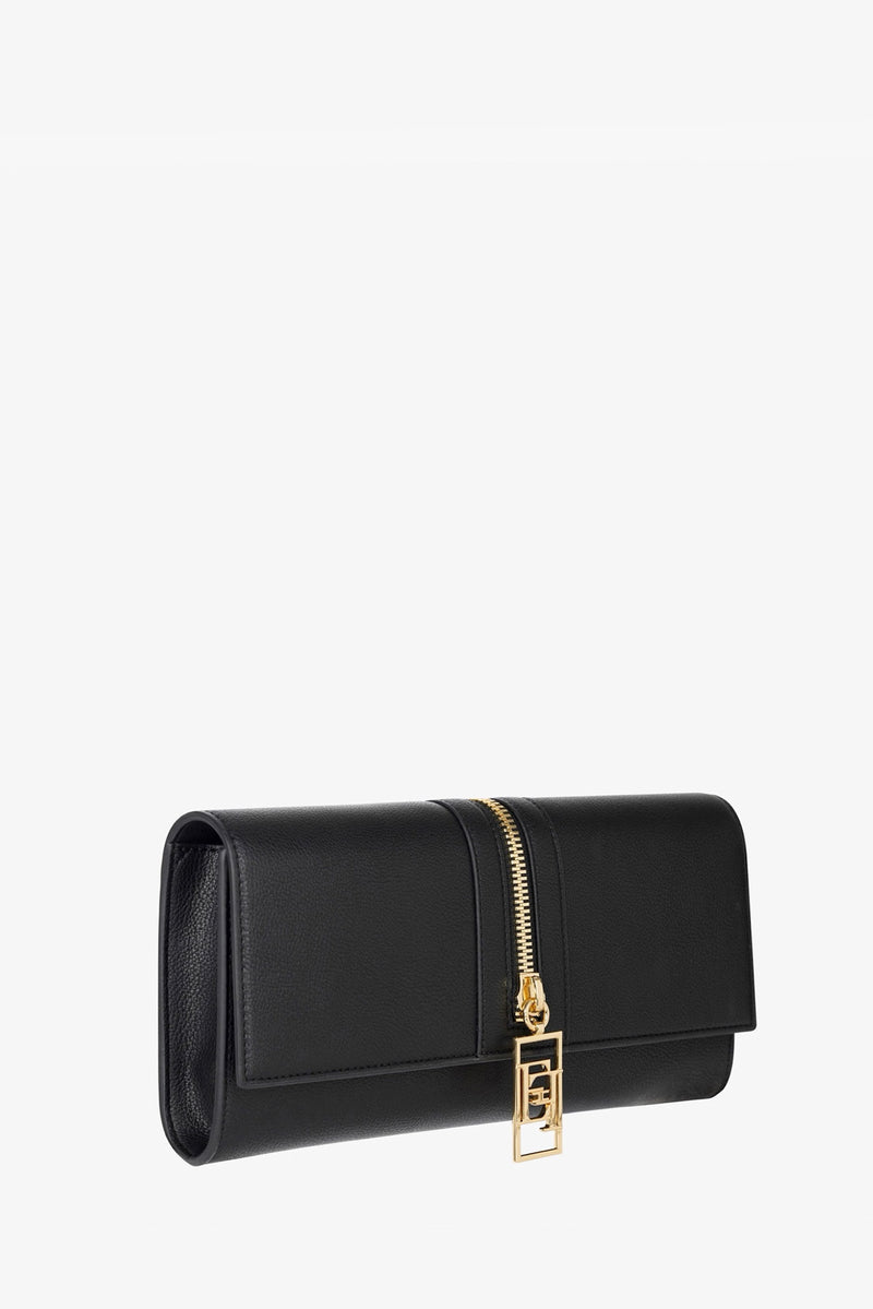 Borsa Baguette con Zip Nero